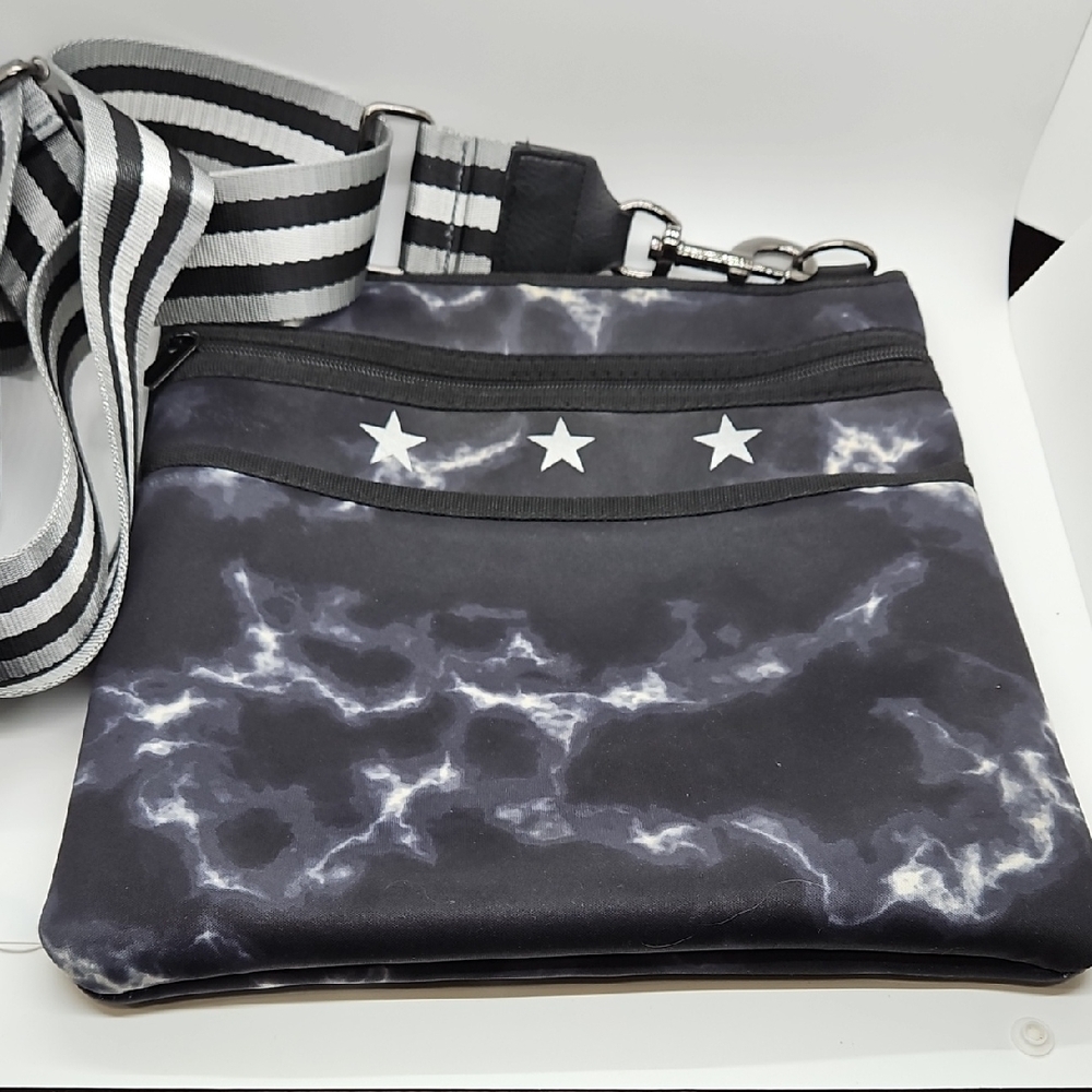 HAUTE SHORE Black and Gray Crossbody Bag